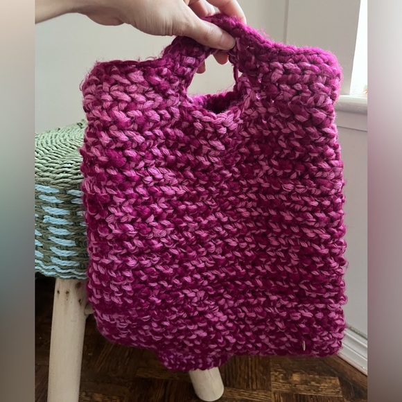 GAP Y2K Purple Crochet Knit Wool-Blend Crossbody Bag - Picture 2 of 11